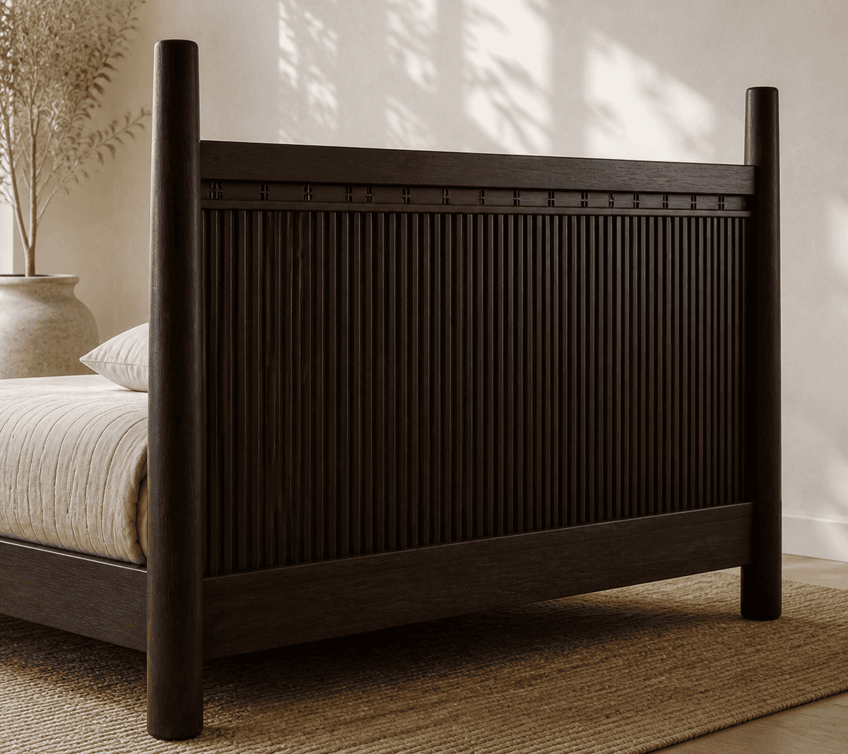 Solano Fluted Bed on white