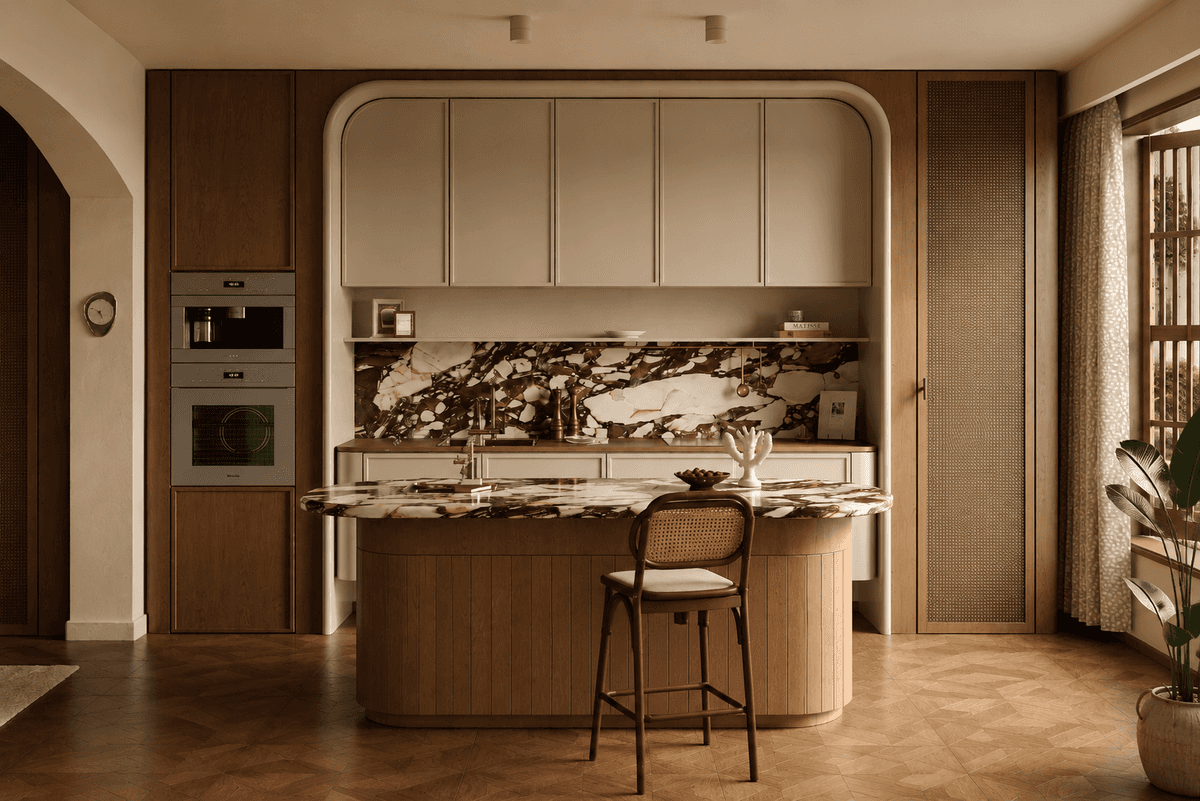 Curved Marble Kitchen