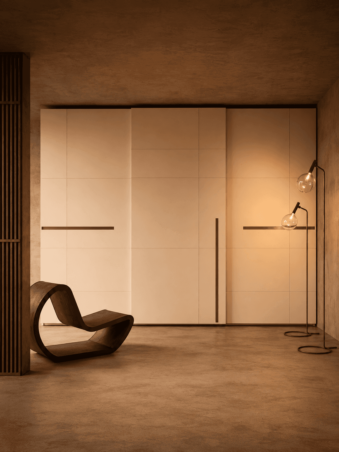 Ivory Flush Sliding Wardrobe